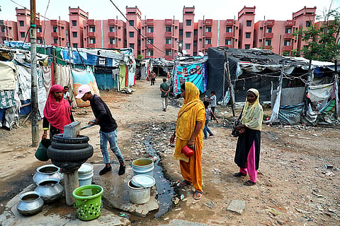Single tap at a deserted slum